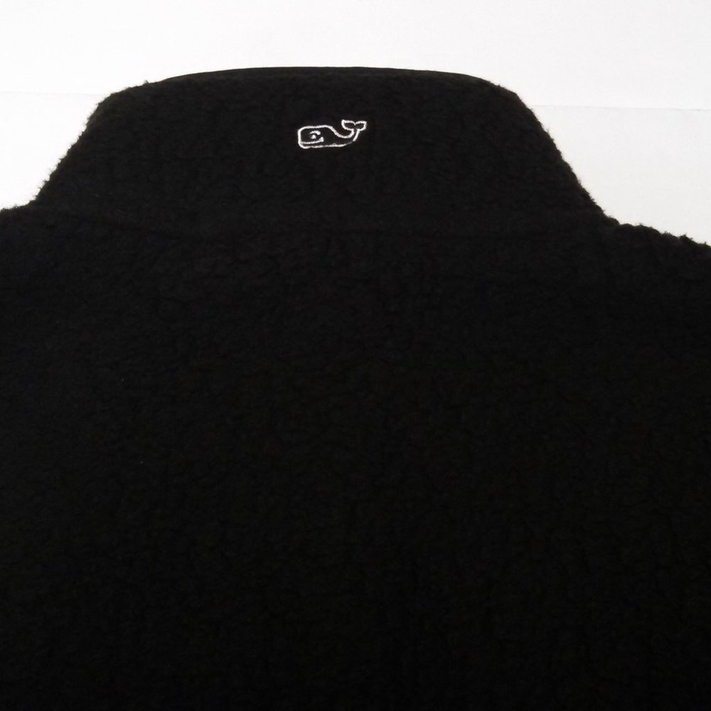 Vineyard Vines Sherpa Fleece Vest Full Zip Black - Picture 7 of 7